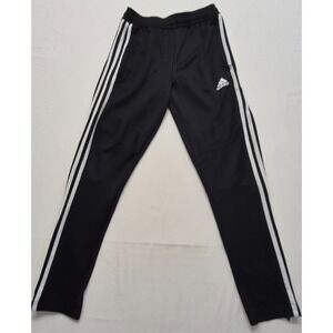 Adidas boy's black athletic pants white Stripe pull on Youth Medium sports